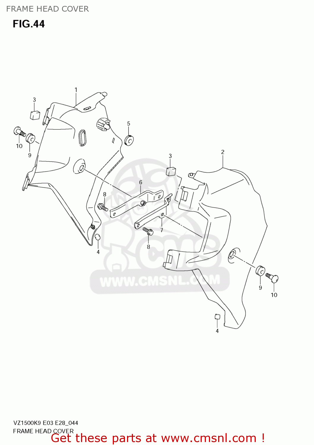 FRAME HEAD COVER VZ1500 BOULEVARD M90 2009 (K9) USA CALIFORNIA (E03 E33)