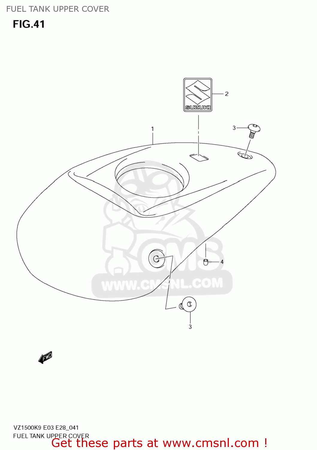 FUEL TANK UPPER COVER VZ1500 BOULEVARD M90 2009 (K9) USA CALIFORNIA (E03 E33)