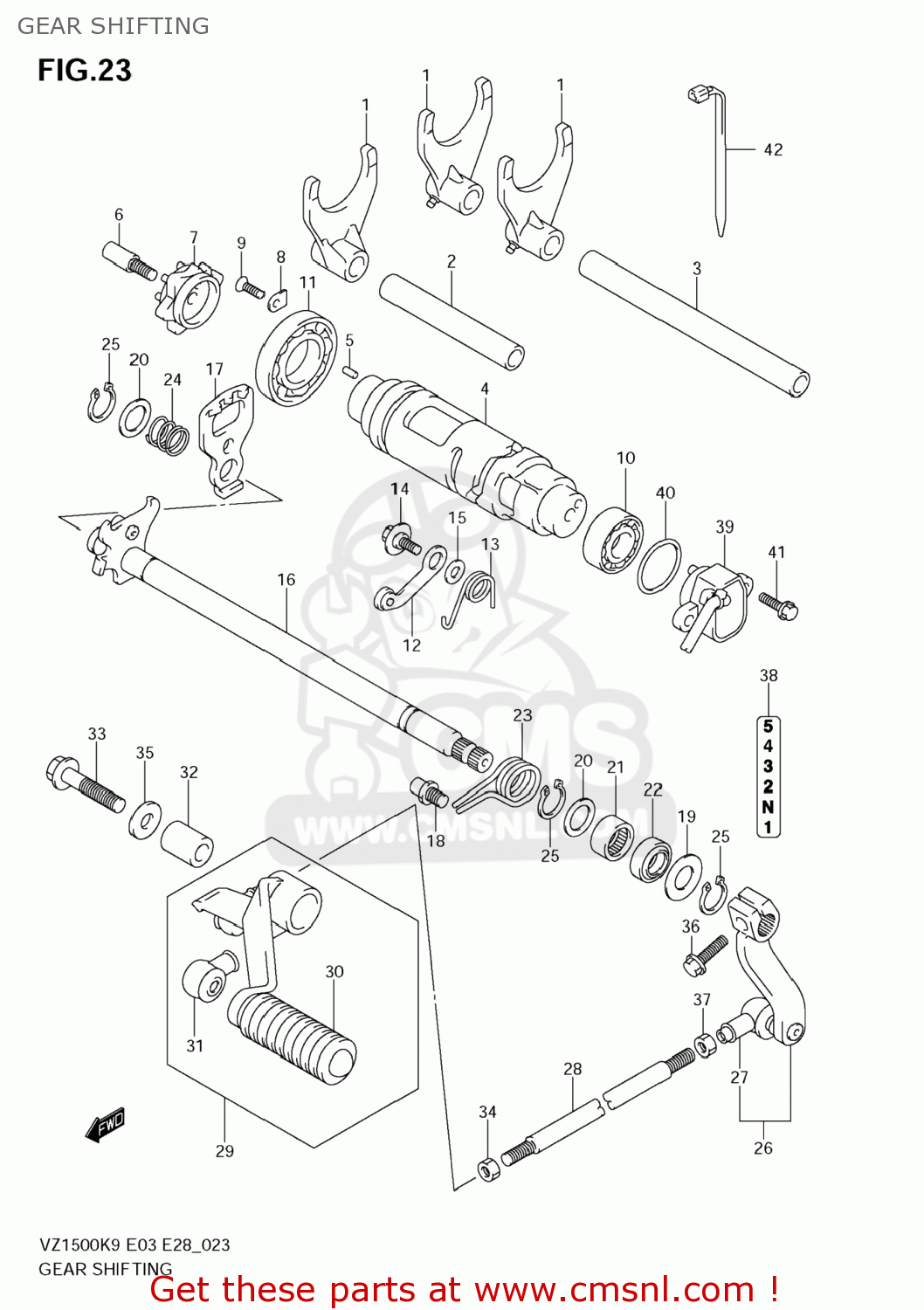 GEAR SHIFTING VZ1500 BOULEVARD M90 2009 (K9) USA CALIFORNIA (E03 E33)