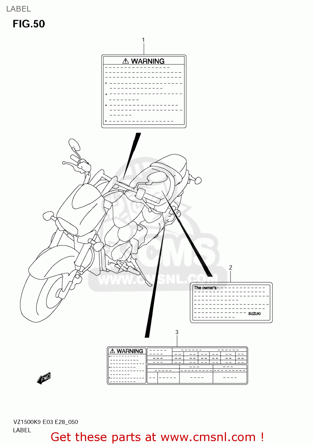 LABEL VZ1500 BOULEVARD M90 2009 (K9) USA CALIFORNIA (E03 E33)