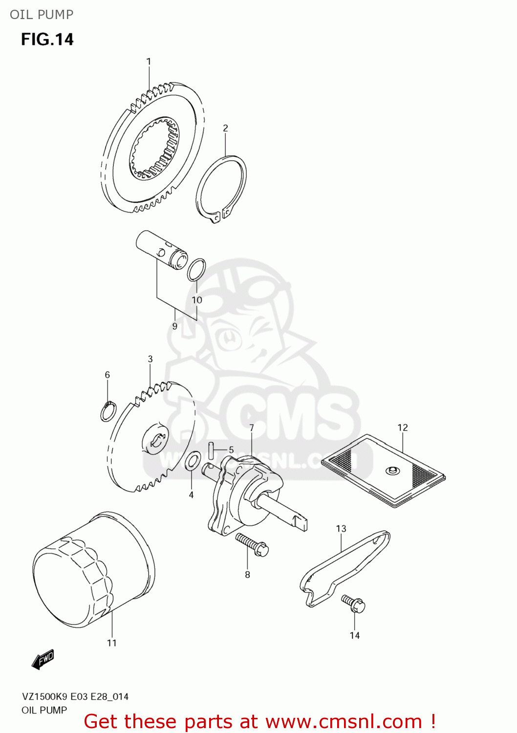 OIL PUMP VZ1500 BOULEVARD M90 2009 (K9) USA CALIFORNIA (E03 E33)