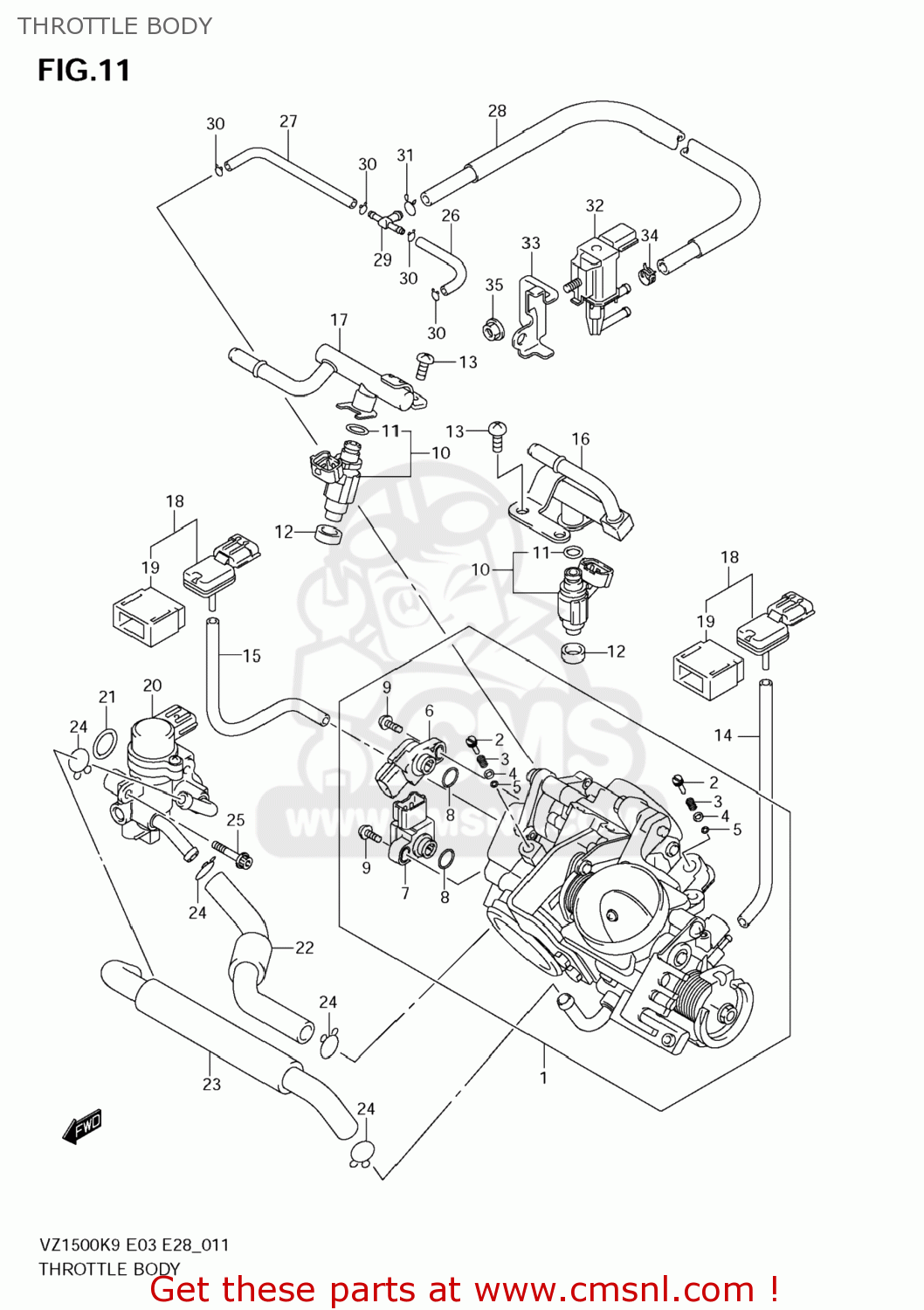 THROTTLE BODY VZ1500 BOULEVARD M90 2009 (K9) USA CALIFORNIA (E03 E33)