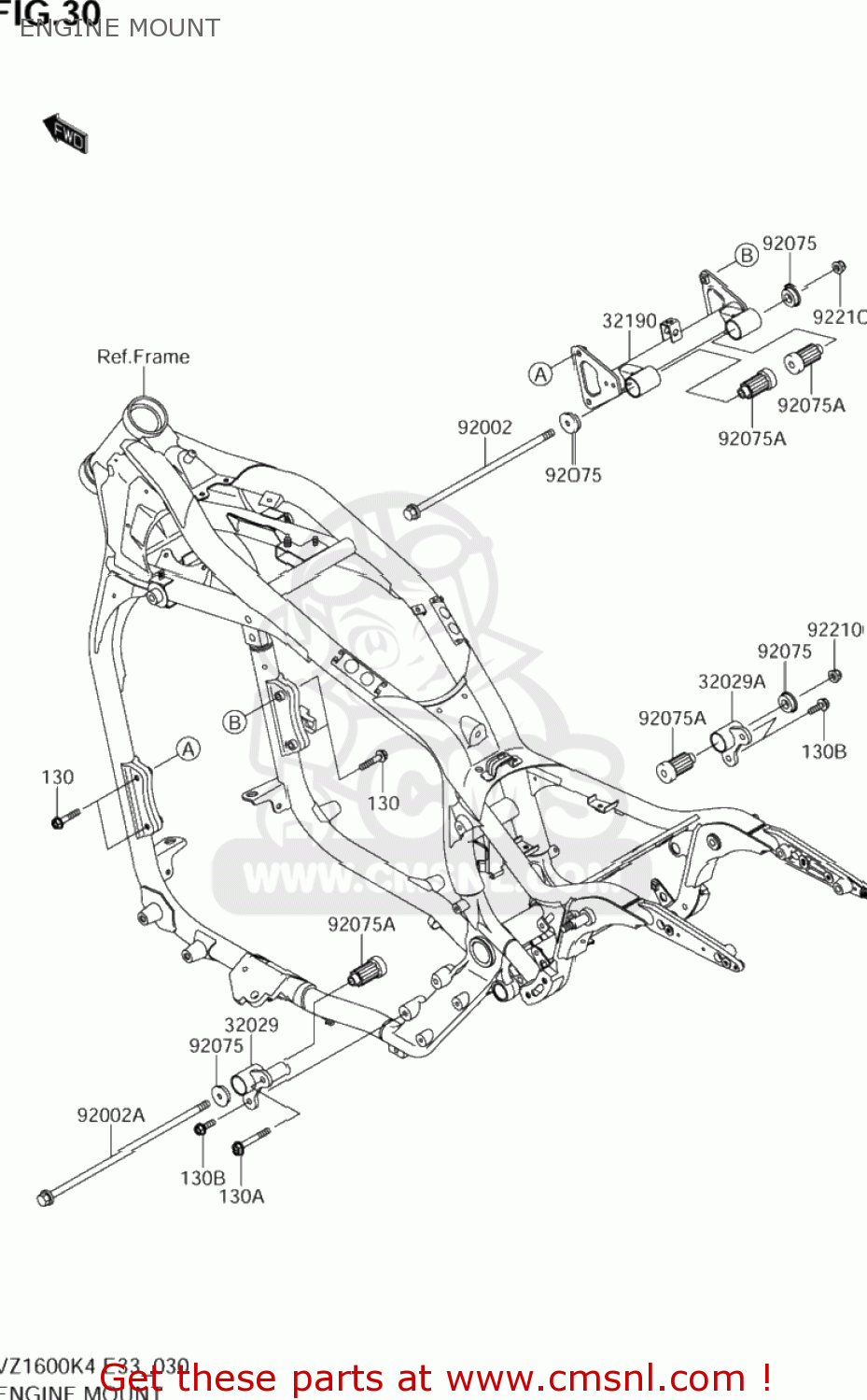 ENGINE MOUNT VZ1600 BOULEVARD M95 2005 (K5) CALIFORNIA (E33)