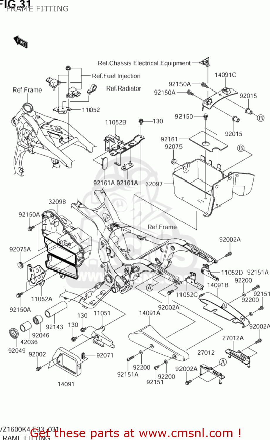 FRAME FITTING VZ1600 BOULEVARD M95 2005 (K5) CALIFORNIA (E33)