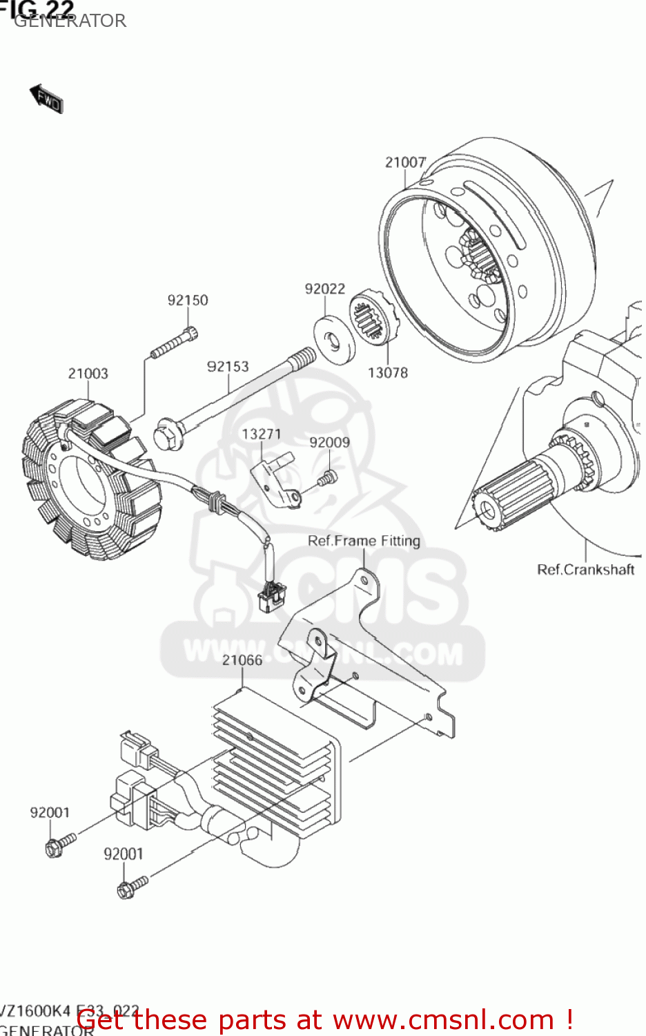 GENERATOR VZ1600 BOULEVARD M95 2005 (K5) CALIFORNIA (E33)