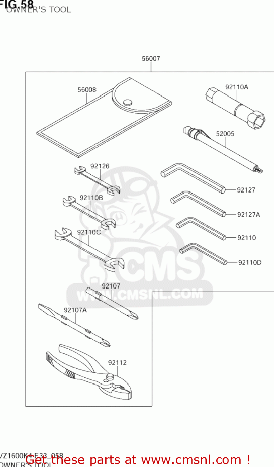 OWNER'S TOOL VZ1600 BOULEVARD M95 2005 (K5) CALIFORNIA (E33)