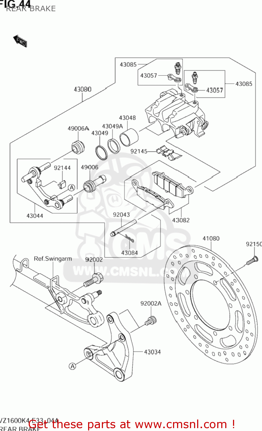 REAR BRAKE VZ1600 BOULEVARD M95 2005 (K5) CALIFORNIA (E33)