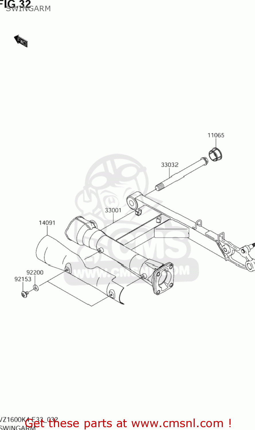 SWINGARM VZ1600 BOULEVARD M95 2005 (K5) CALIFORNIA (E33)