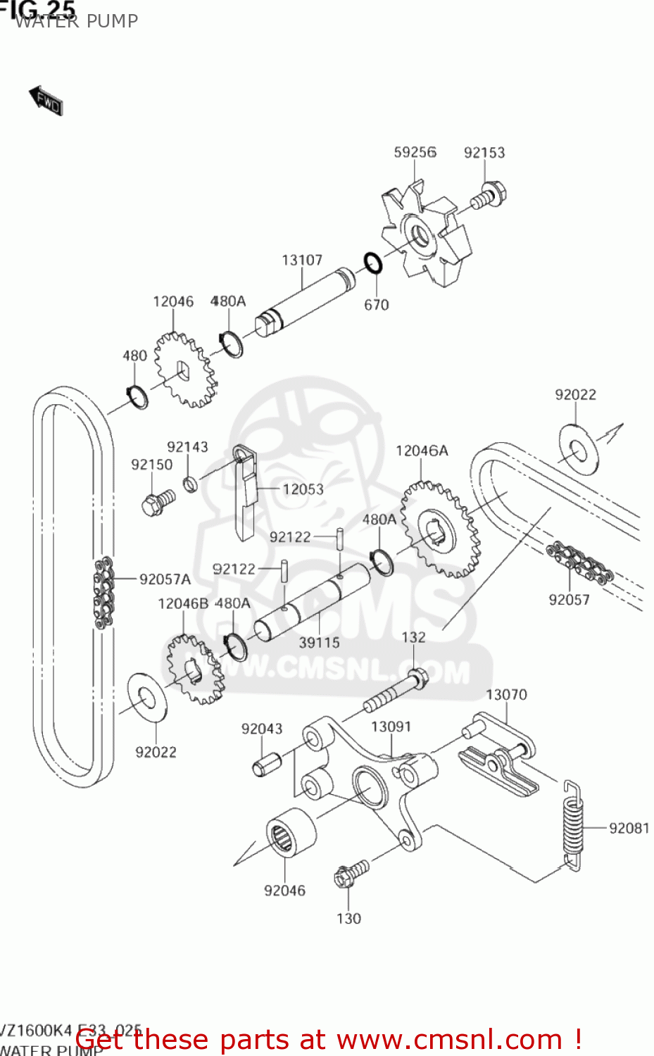 WATER PUMP VZ1600 BOULEVARD M95 2005 (K5) CALIFORNIA (E33)
