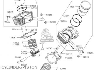 CYLINDER/PISTON - VZ1600 BOULEVARD M95 2005 (K5) CALIFORNIA (E33)