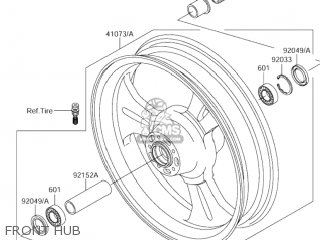 FRONT HUB - VZ1600 BOULEVARD M95 2005 (K5) CALIFORNIA (E33)