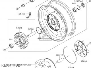 REAR HUB - VZ1600 BOULEVARD M95 2005 (K5) CALIFORNIA (E33)