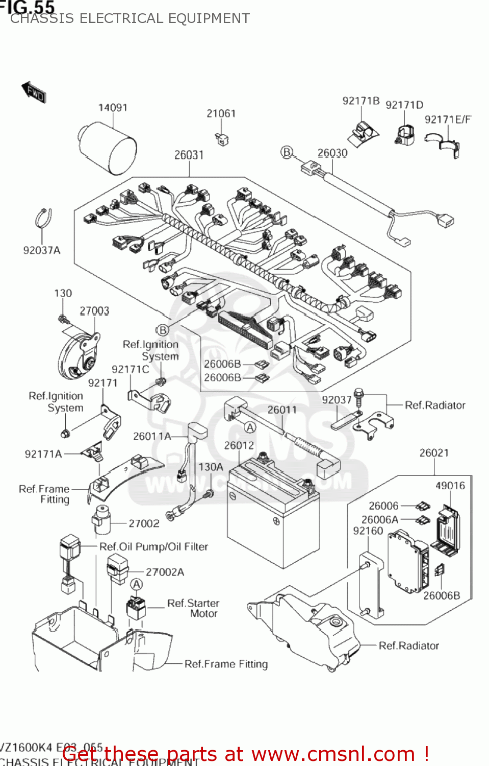 CHASSIS ELECTRICAL EQUIPMENT VZ1600 BOULEVARD M95 2005 (K5) USA (E03)