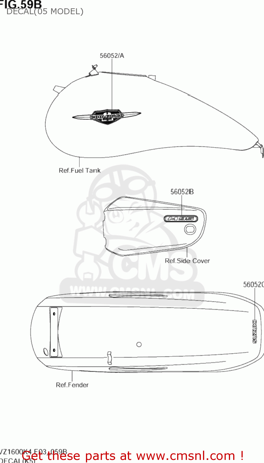 DECAL(05 MODEL) VZ1600 BOULEVARD M95 2005 (K5) USA (E03)