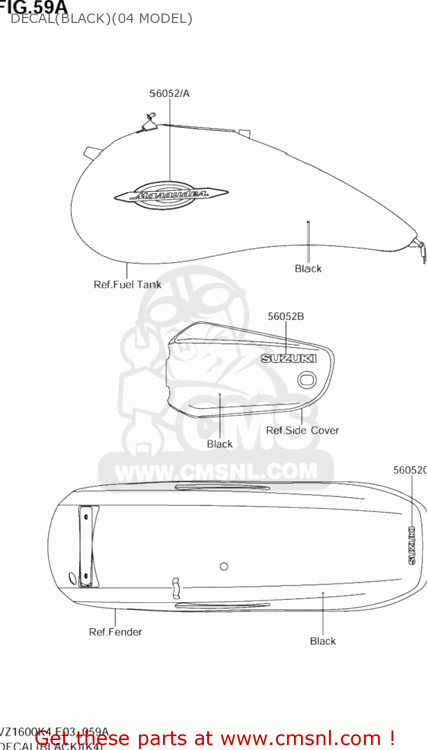 DECAL(BLACK)(04 MODEL) VZ1600 BOULEVARD M95 2005 (K5) USA (E03)