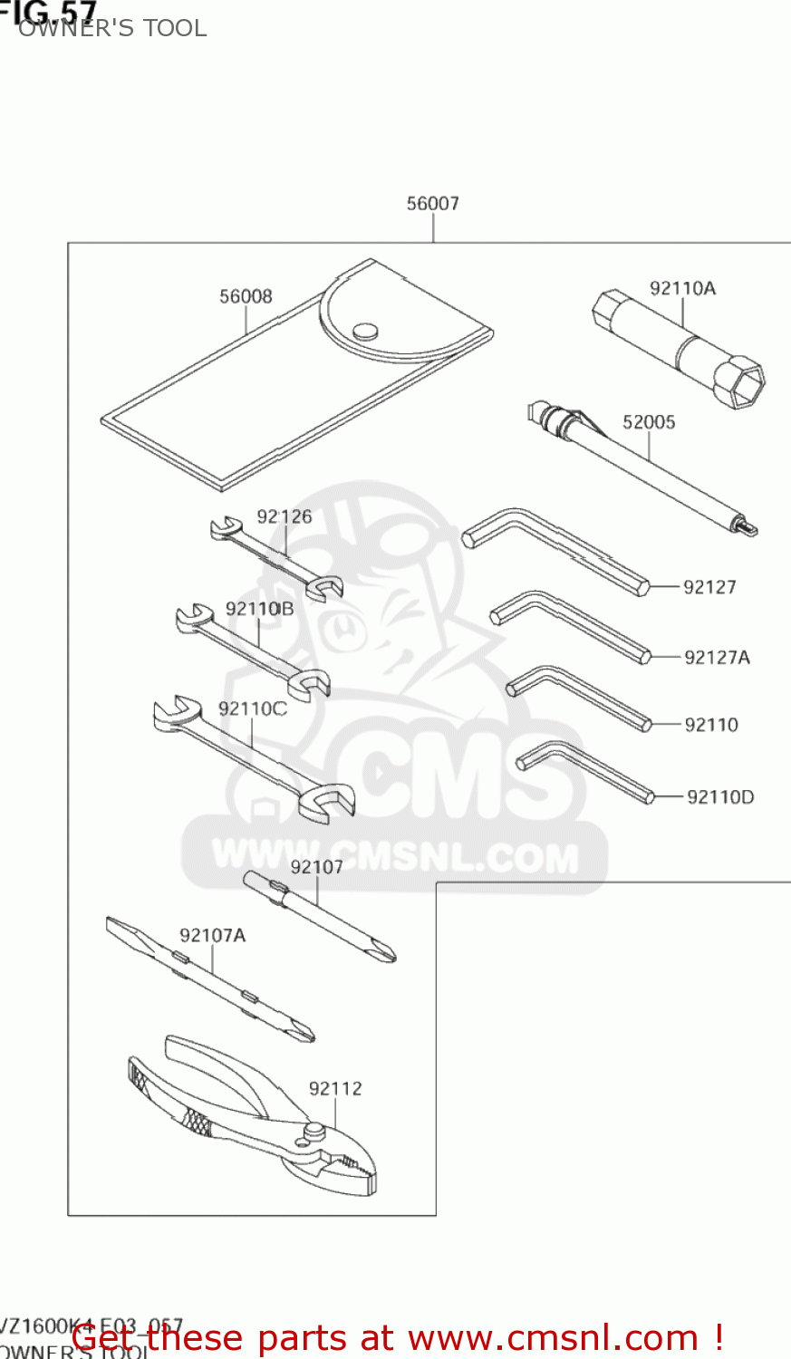 OWNER'S TOOL VZ1600 BOULEVARD M95 2005 (K5) USA (E03)