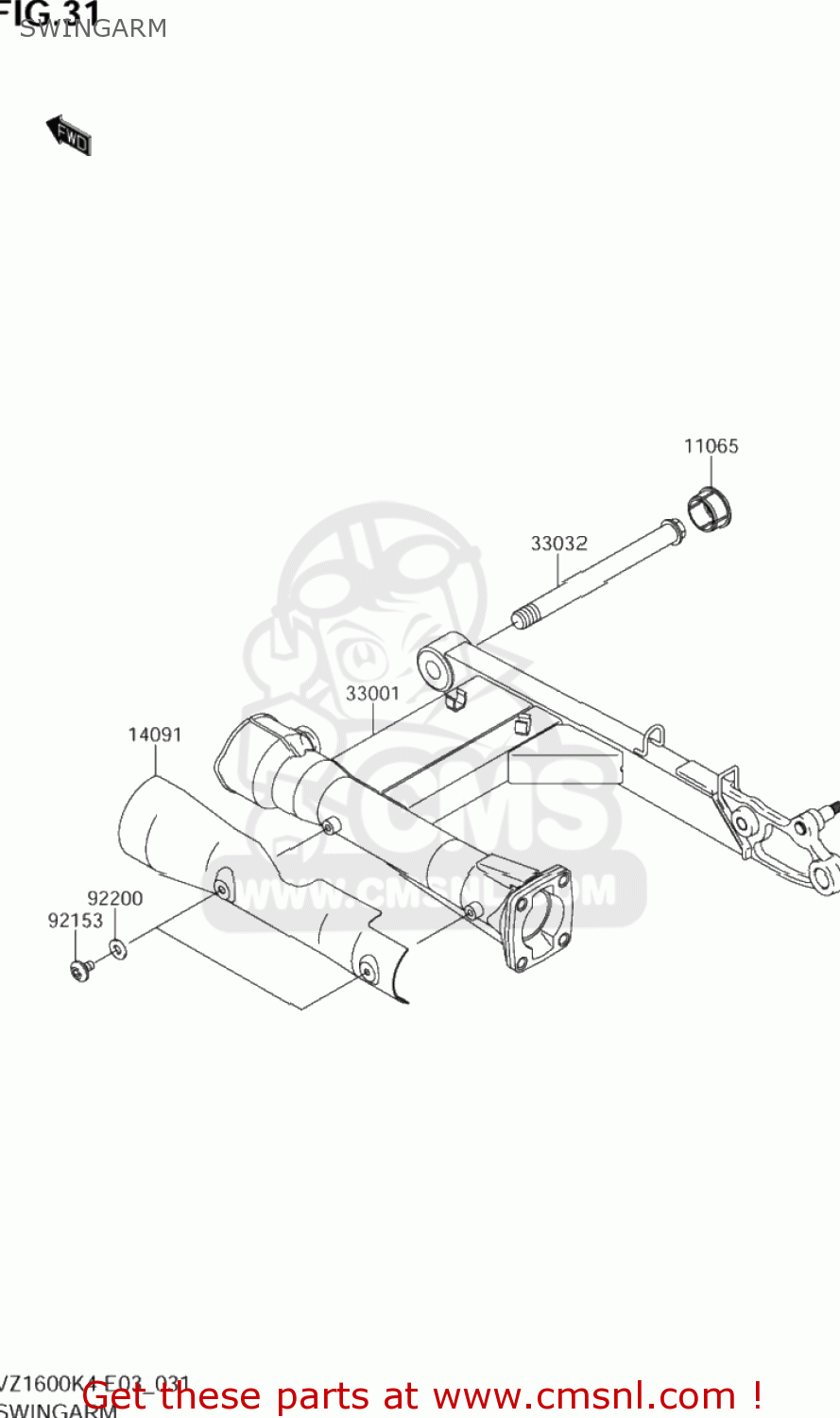 SWINGARM VZ1600 BOULEVARD M95 2005 (K5) USA (E03)