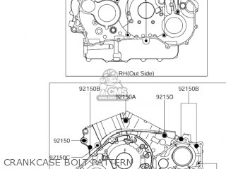 CRANKCASE BOLT PATTERN - VZ1600 BOULEVARD M95 2005 (K5) USA (E03)