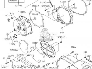LEFT ENGINE COVER - VZ1600 MARAUDER 2004 (K4) USA CALIFORNIA (E03 E33)