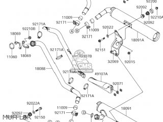 MUFFLER - VZ1600 MARAUDER 2004 (K4) USA CALIFORNIA (E03 E33)