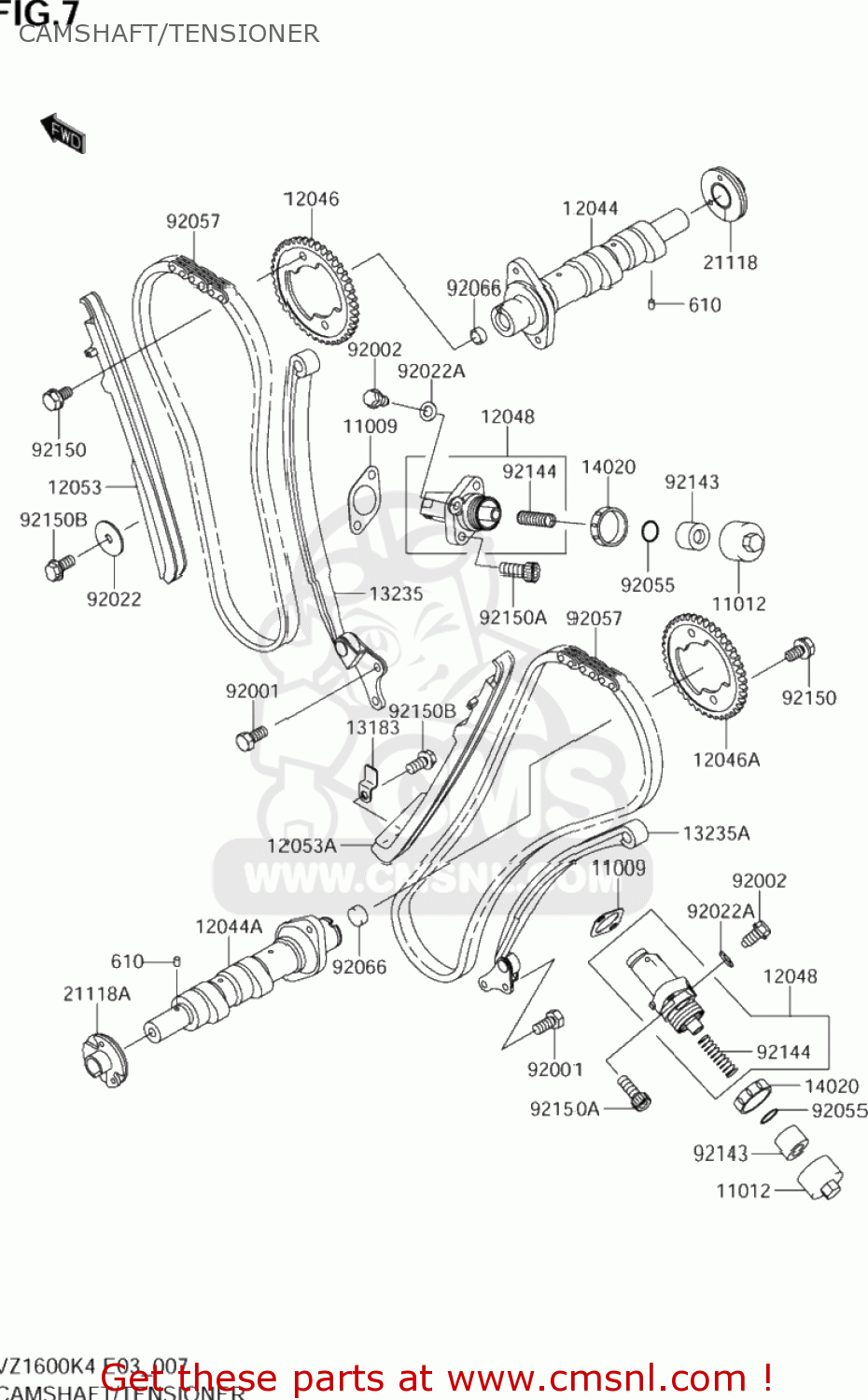 CAMSHAFT/TENSIONER VZ1600 MARAUDER 2004 (K4) USA (E03)