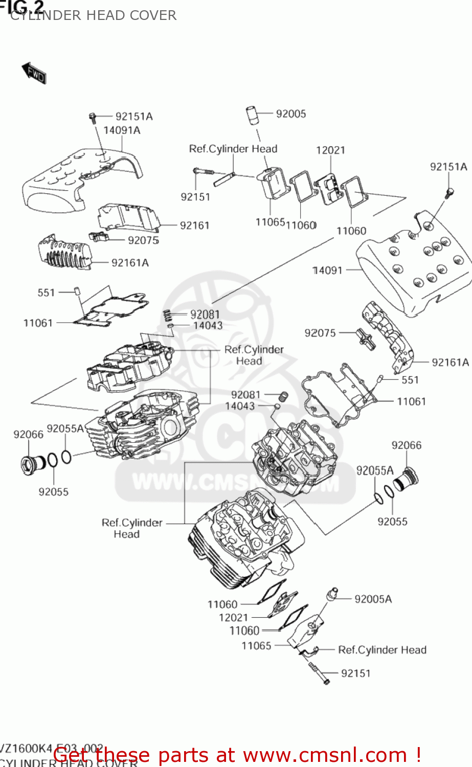 CYLINDER HEAD COVER VZ1600 MARAUDER 2004 (K4) USA (E03)