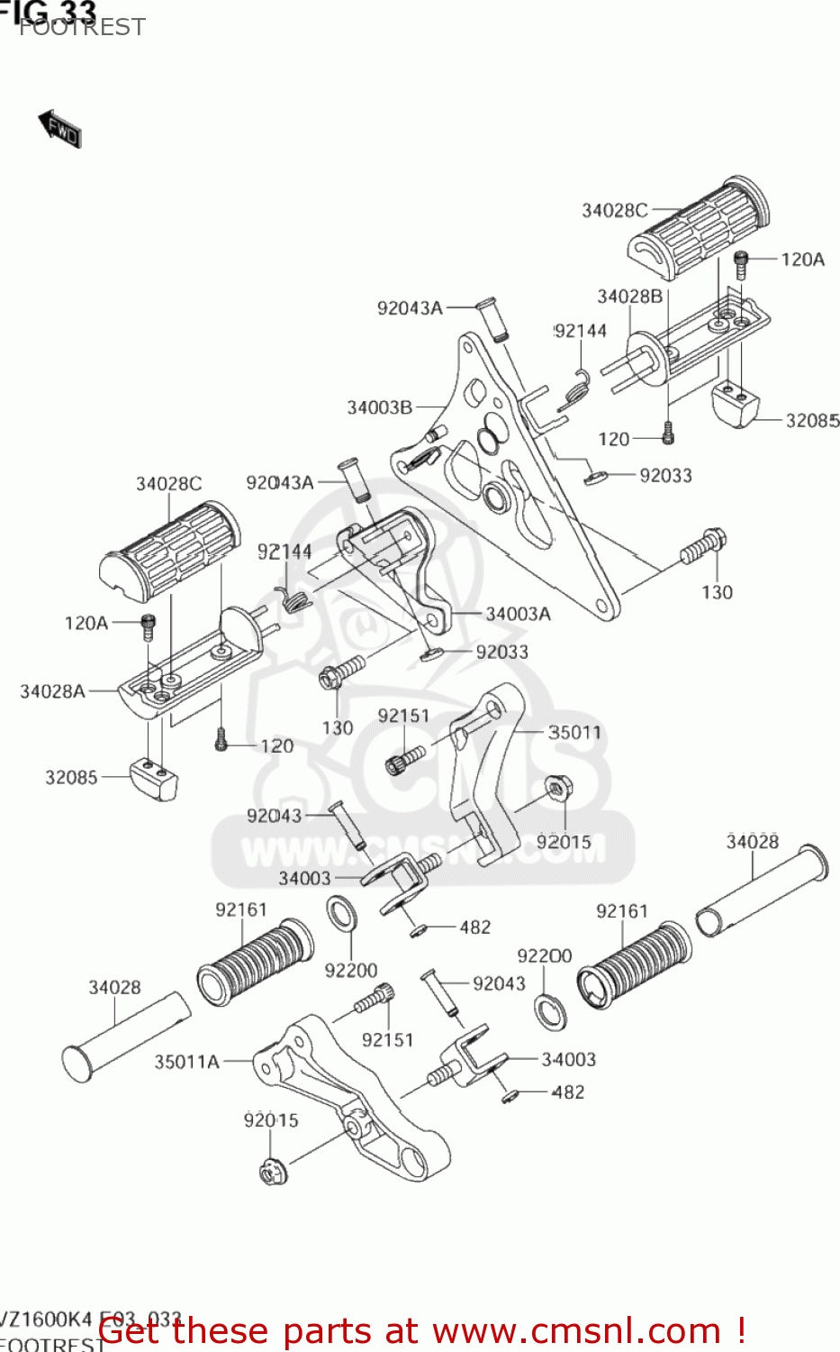 FOOTREST VZ1600 MARAUDER 2004 (K4) USA (E03)