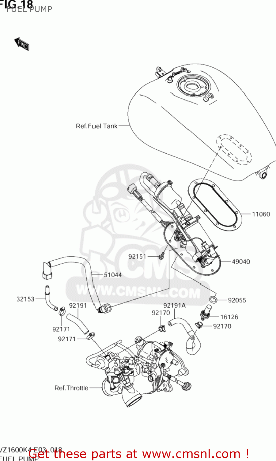 FUEL PUMP VZ1600 MARAUDER 2004 (K4) USA (E03)
