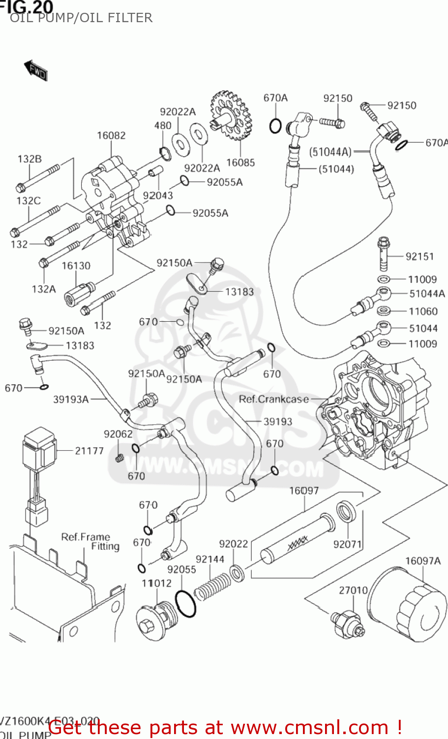 OIL PUMP/OIL FILTER VZ1600 MARAUDER 2004 (K4) USA (E03)