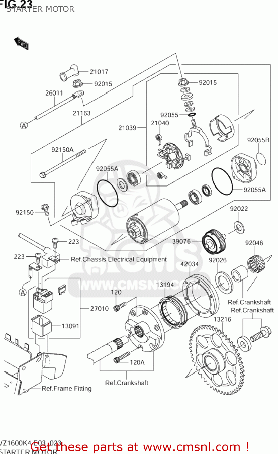 STARTER MOTOR VZ1600 MARAUDER 2004 (K4) USA (E03)