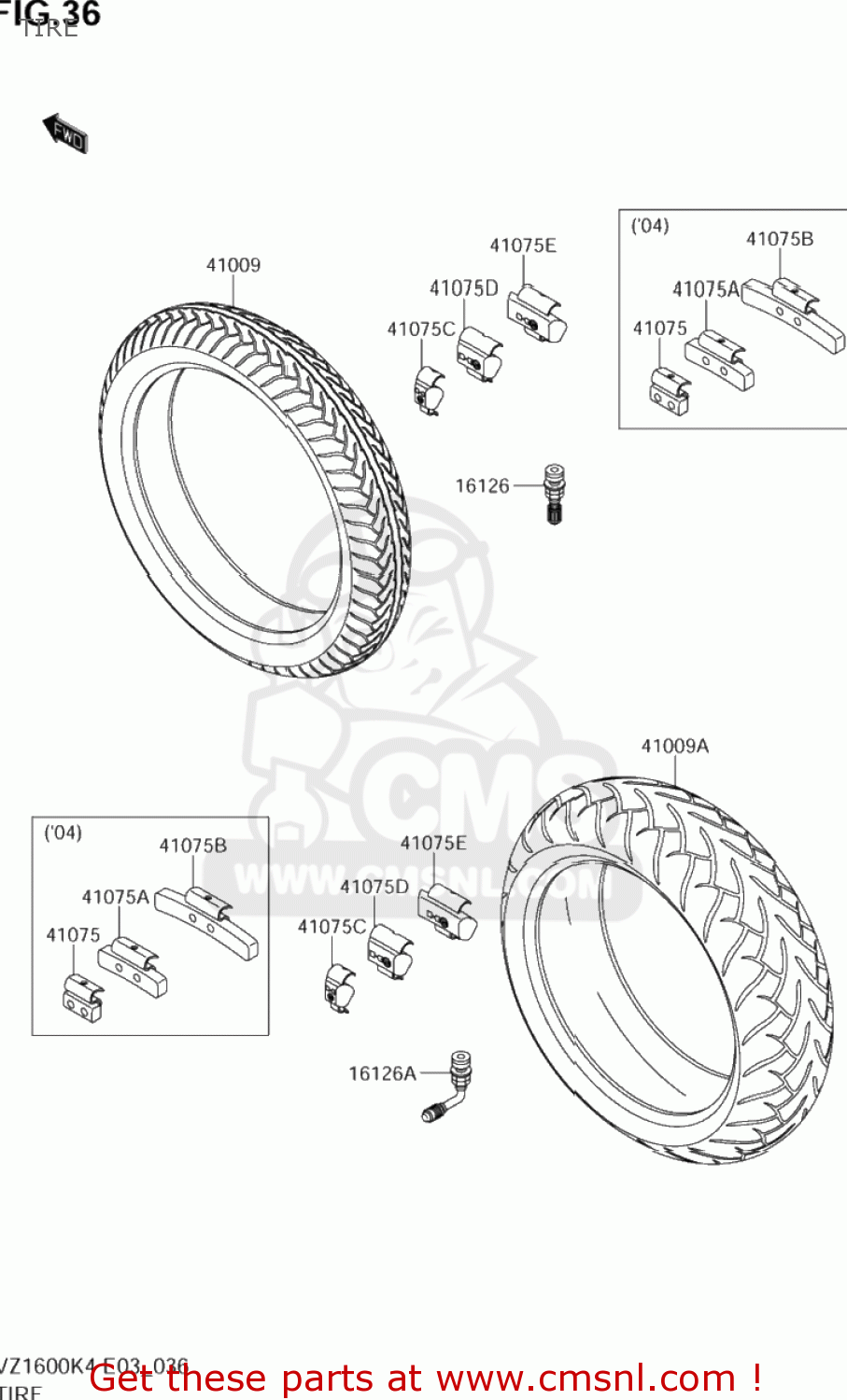 TIRE VZ1600 MARAUDER 2004 (K4) USA (E03)