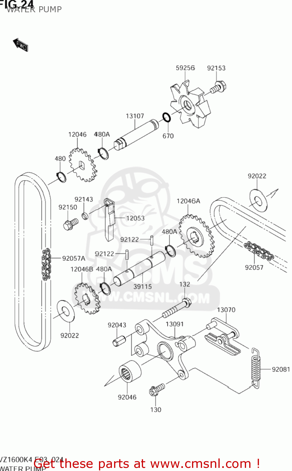 WATER PUMP VZ1600 MARAUDER 2004 (K4) USA (E03)
