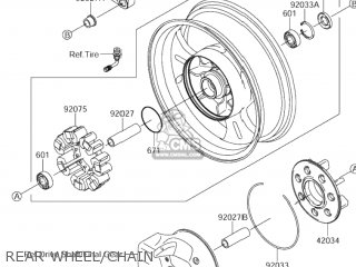 REAR WHEEL/CHAIN - VZ1600 MARAUDER 2004 (K4) USA (E03)