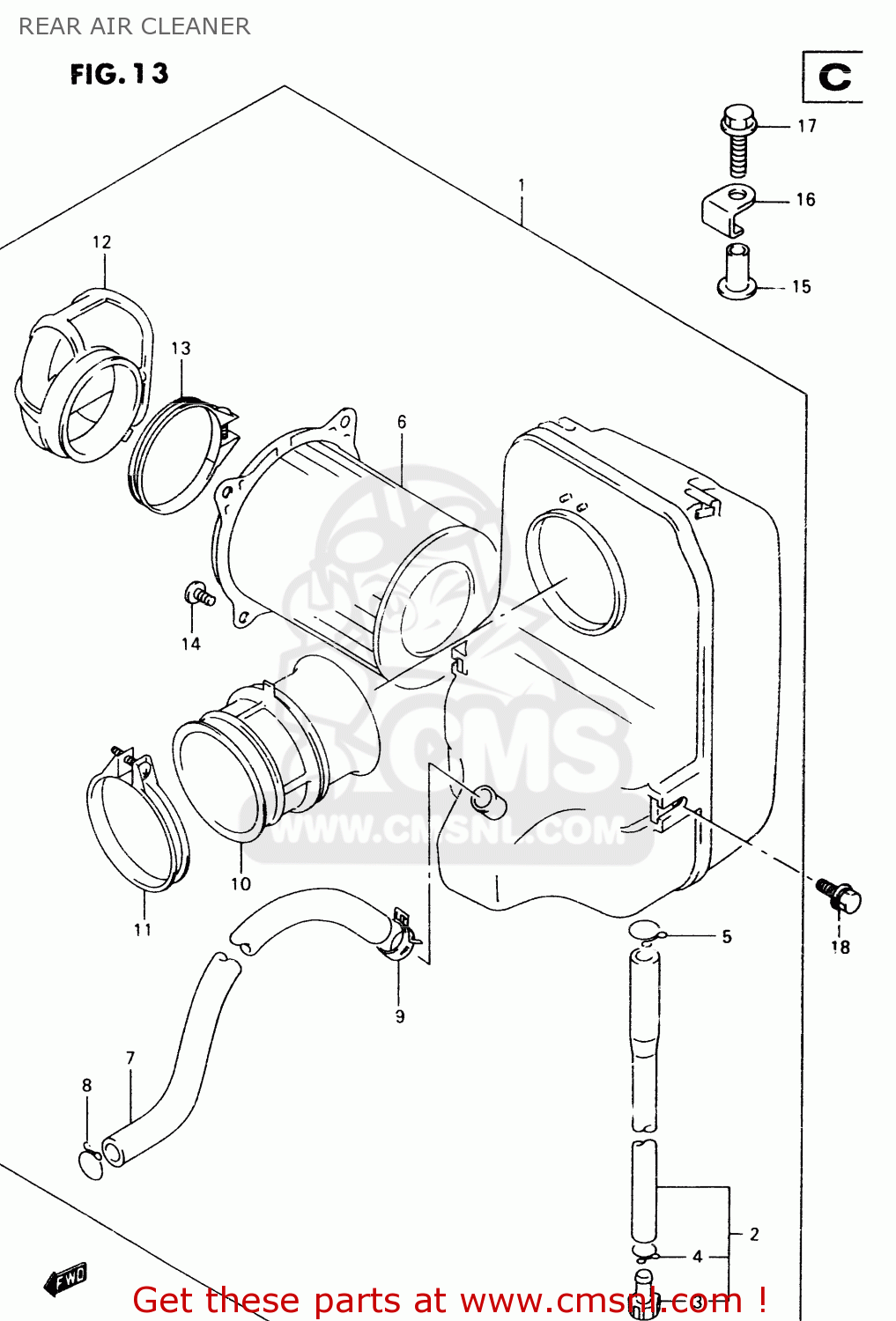 REAR AIR CLEANER VZ800 1997 (V) (E02 E04 E17 E18 E22 E24 E25 E34) / P37