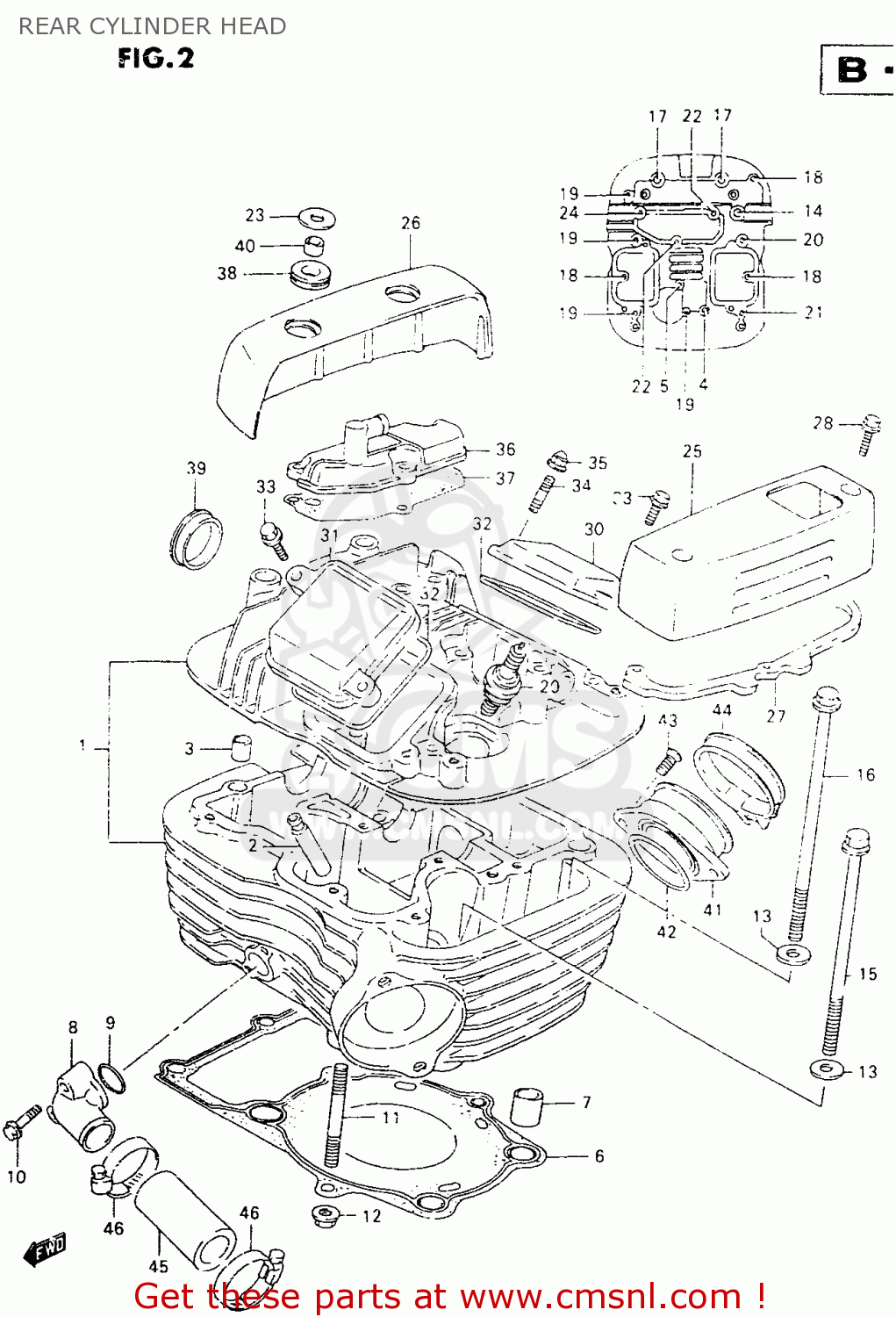 REAR CYLINDER HEAD VZ800 1997 (V) (E02 E04 E17 E18 E22 E24 E25 E34) / P37