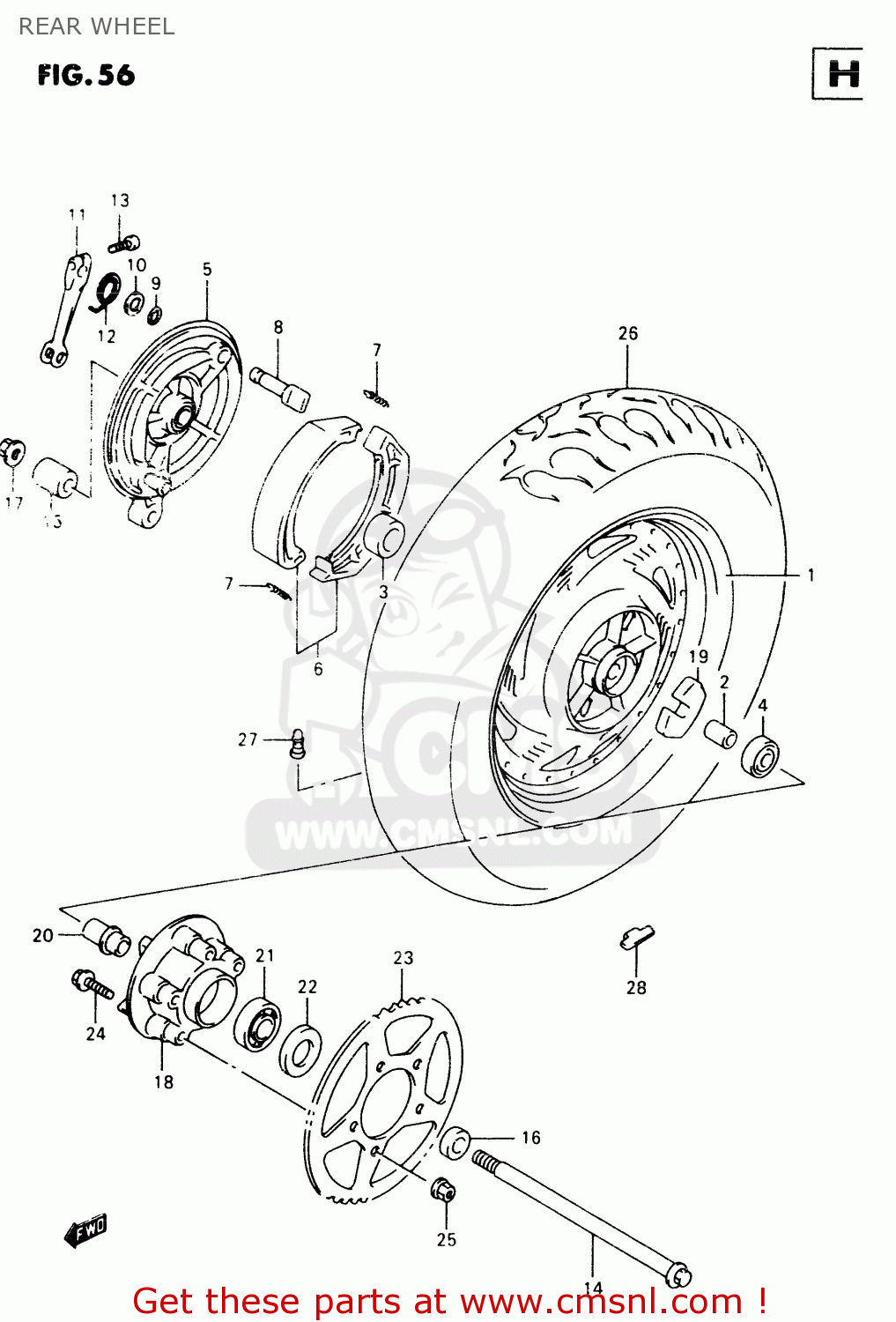 REAR WHEEL VZ800 1997 (V) (E02 E04 E17 E18 E22 E24 E25 E34) / P37