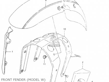FRONT FENDER (MODEL W) - VZ800 1997 (V) (E02 E04 E17 E18 E22 E24 E25 E34) / P37