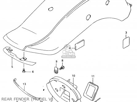 REAR FENDER (MODEL V) - VZ800 1997 (V) (E02 E04 E17 E18 E22 E24 E25 E34) / P37