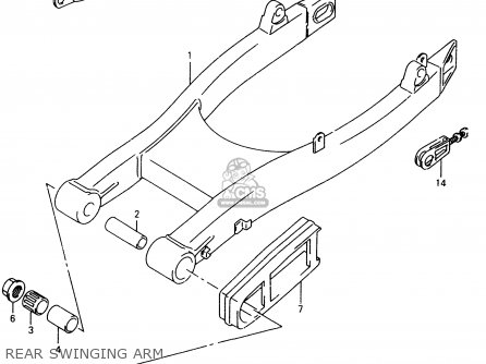 REAR SWINGING ARM - VZ800 1997 (V) (E02 E04 E17 E18 E22 E24 E25 E34) / P37