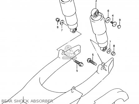 REAR SHOCK ABSORBER - VZ800 1997 (V) (E02 E04 E17 E18 E22 E24 E25 E34) / P37
