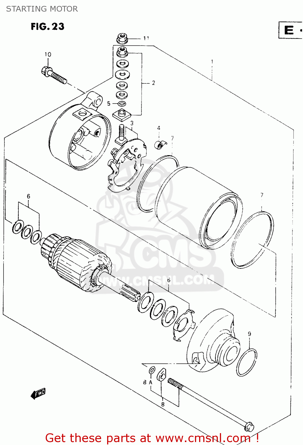STARTING MOTOR VZ800 1998 (W) (E02 E04 E17 E18 E22 E24 E25 E34) / P37