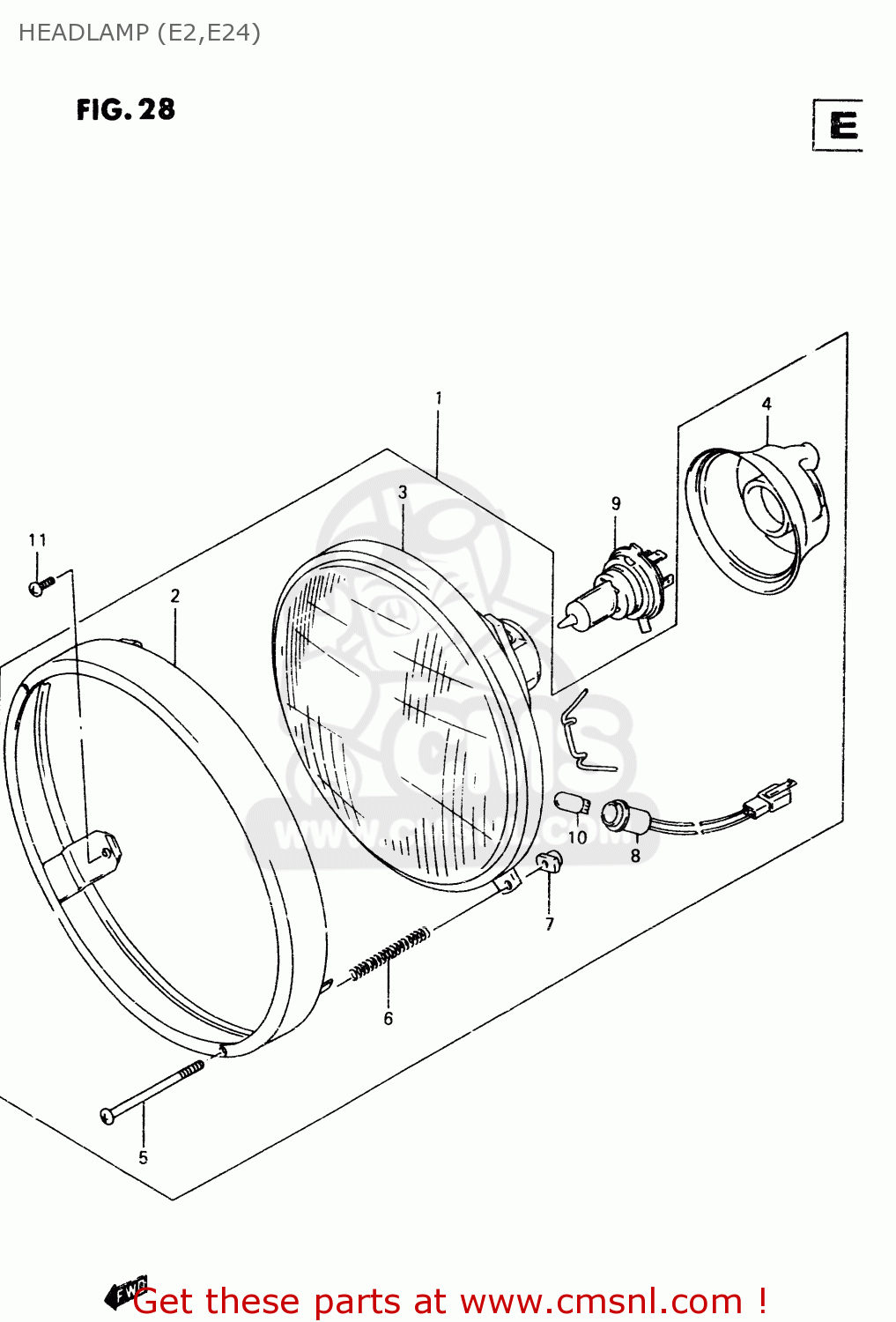 HEADLAMP (E2,E24) VZ800 1998 (W) (E02 E04 E17 E18 E22 E24 E25 E34) / P37