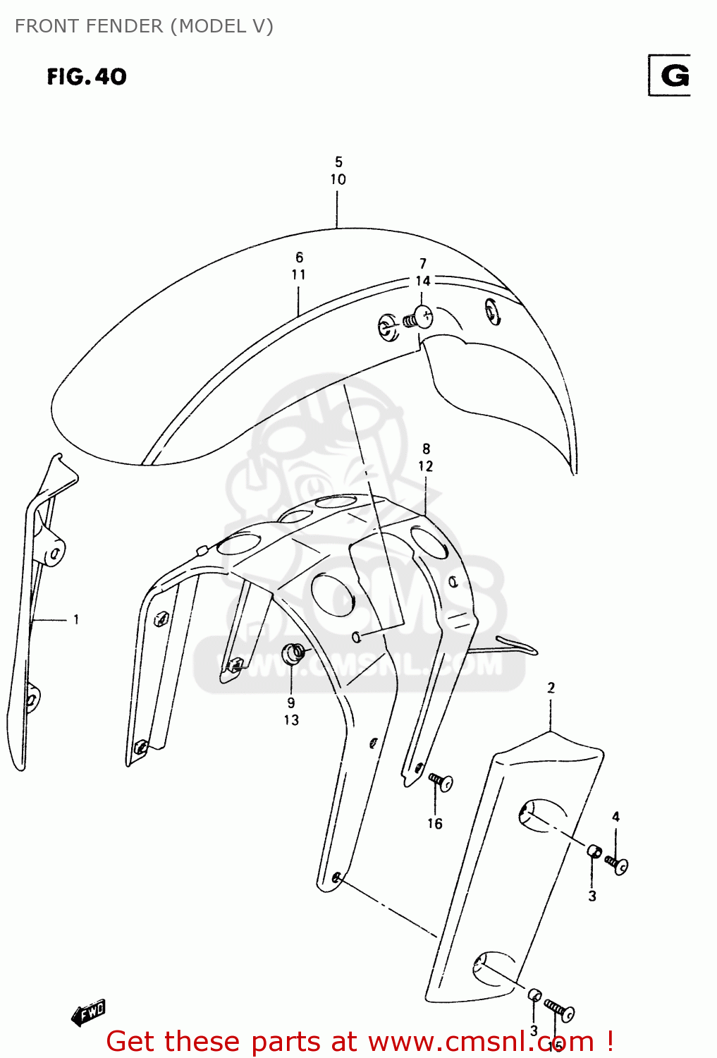 FRONT FENDER (MODEL V) VZ800 1998 (W) (E02 E04 E17 E18 E22 E24 E25 E34) / P37
