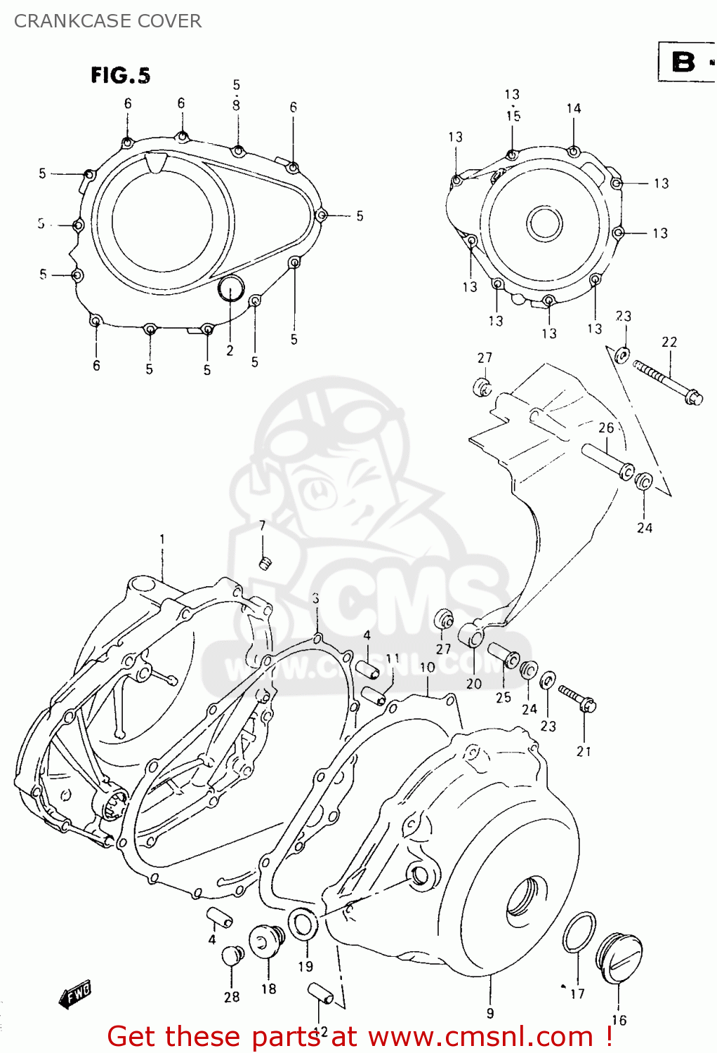 CRANKCASE COVER VZ800 1998 (W) (E02 E04 E17 E18 E22 E24 E25 E34) / P37