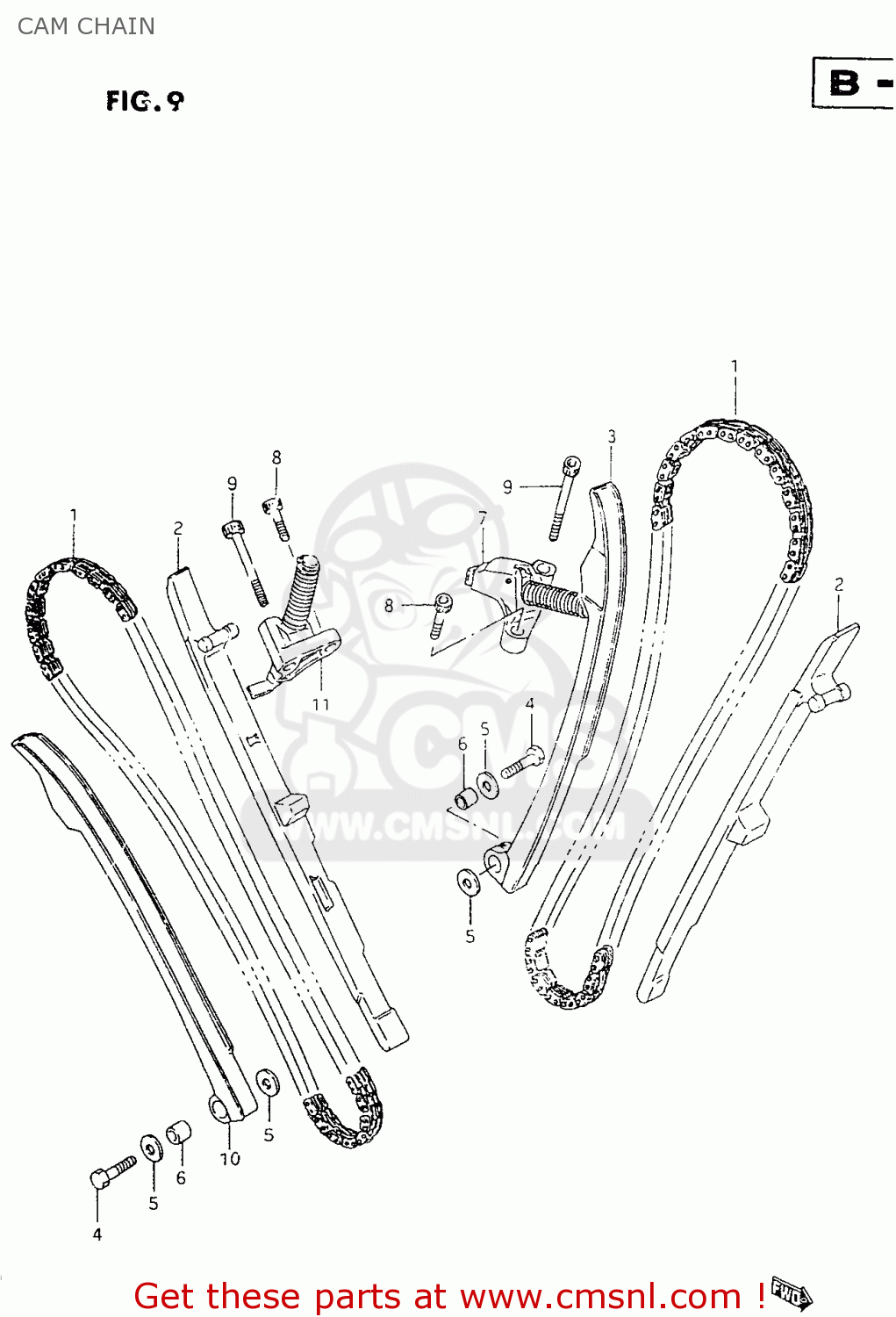 CAM CHAIN VZ800 1998 (W) (E02 E04 E17 E18 E22 E24 E25 E34) / P37