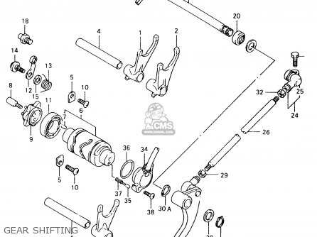 GEAR SHIFTING - VZ800 1998 (W) (E02 E04 E17 E18 E22 E24 E25 E34) / P37