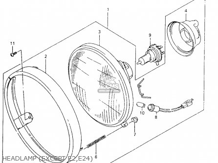 HEADLAMP (EXCEPT E2,E24) - VZ800 1998 (W) (E02 E04 E17 E18 E22 E24 E25 E34) / P37