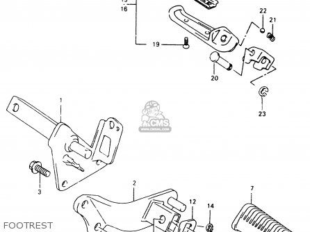 FOOTREST - VZ800 1998 (W) (E02 E04 E17 E18 E22 E24 E25 E34) / P37