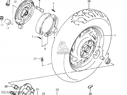 REAR WHEEL - VZ800 1998 (W) (E02 E04 E17 E18 E22 E24 E25 E34) / P37