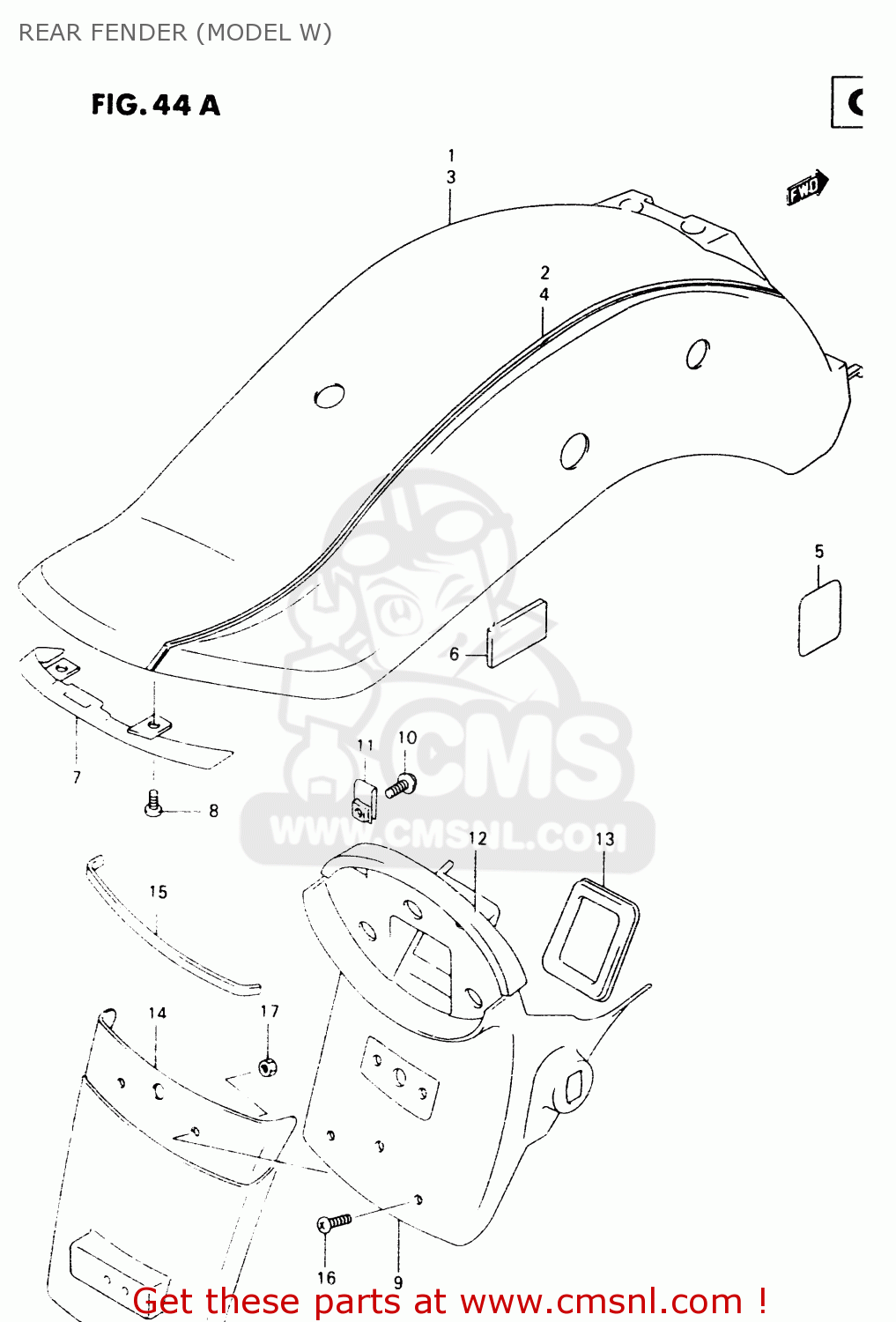 REAR FENDER (MODEL W) VZ800 1999 (X)